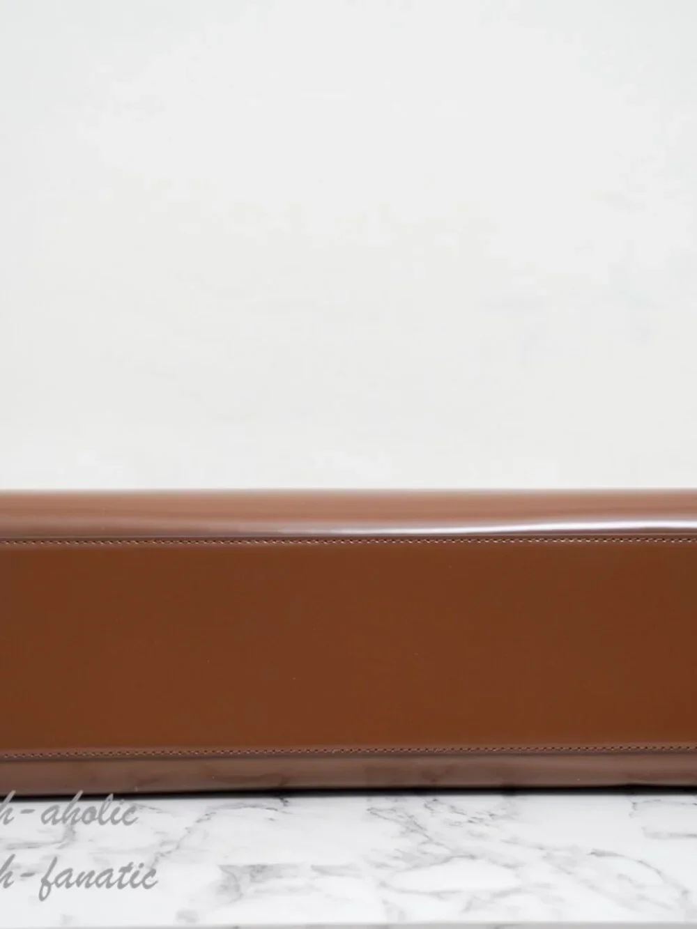 Tory Burch Emerson Patent Leather Work Tote Shoulder Bag in Rich Walnut NWT